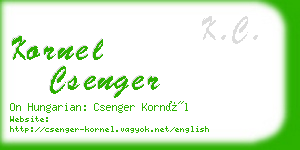 kornel csenger business card